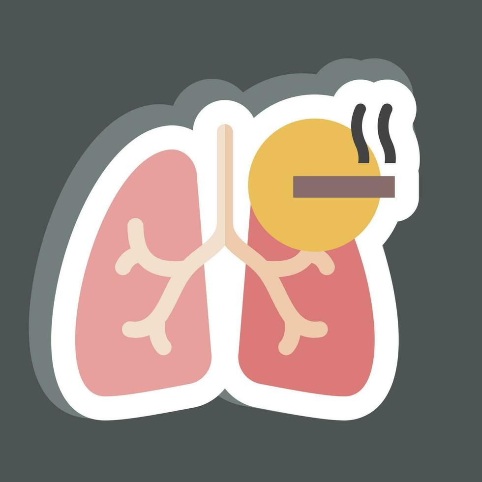 autocollant fumeur. en relation à respiratoire thérapie symbole. Facile conception modifiable. Facile illustration vecteur