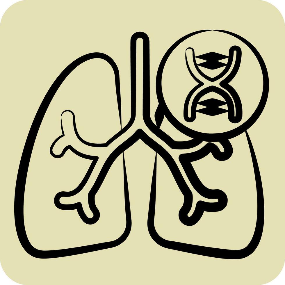 icône cystique fibrorien. en relation à respiratoire thérapie symbole. main tiré style. Facile conception modifiable. Facile illustration vecteur