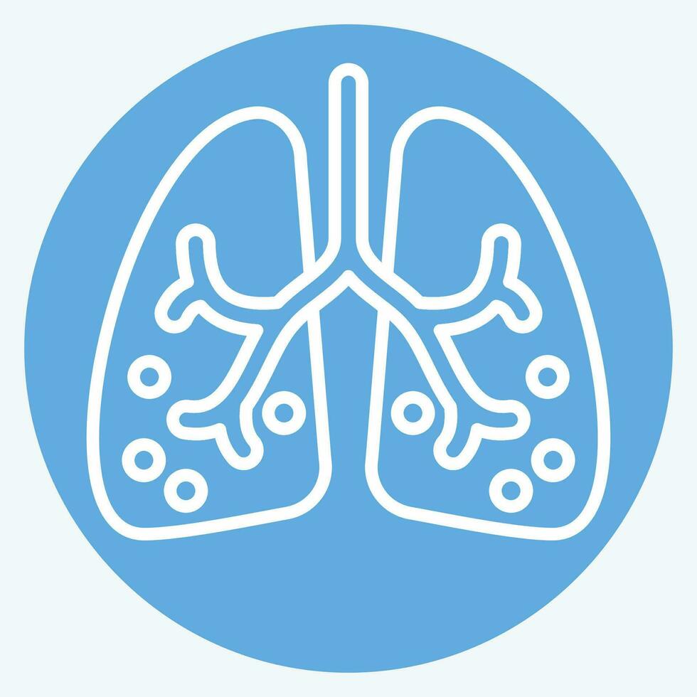 icône SDRA. en relation à respiratoire thérapie symbole. bleu yeux style. Facile conception modifiable. Facile illustration vecteur