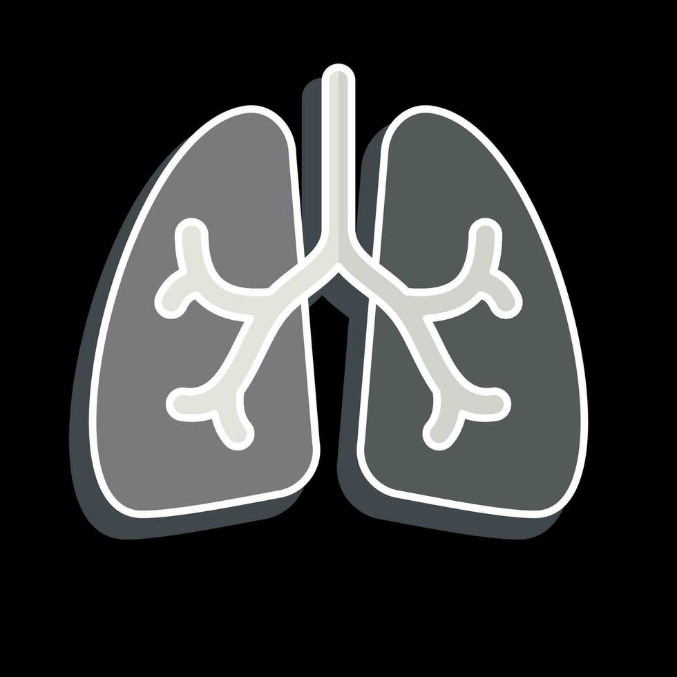 icône poumons. en relation à respiratoire thérapie symbole. brillant style. Facile conception modifiable. Facile illustration vecteur
