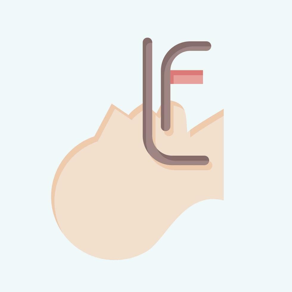 icône endotrachéal intubation. en relation à respiratoire thérapie symbole. plat style. Facile conception modifiable. Facile illustration vecteur