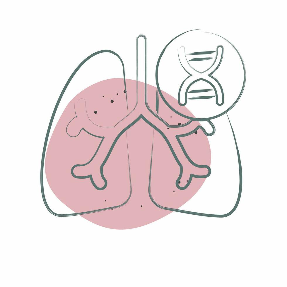 icône cystique fibrorien. en relation à respiratoire thérapie symbole. Couleur place style. Facile conception modifiable. Facile illustration vecteur