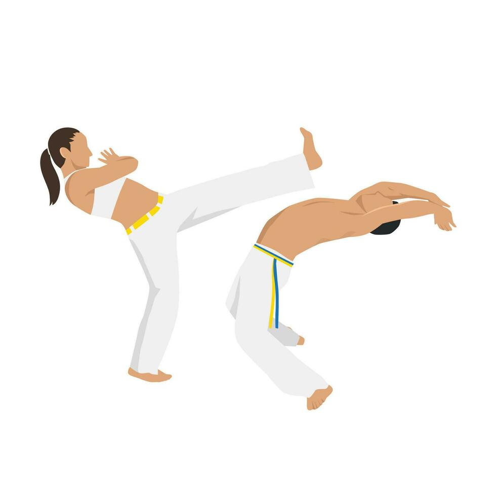 gens combat dans capoeira. brésilien martial arts. combat sport. vecteur