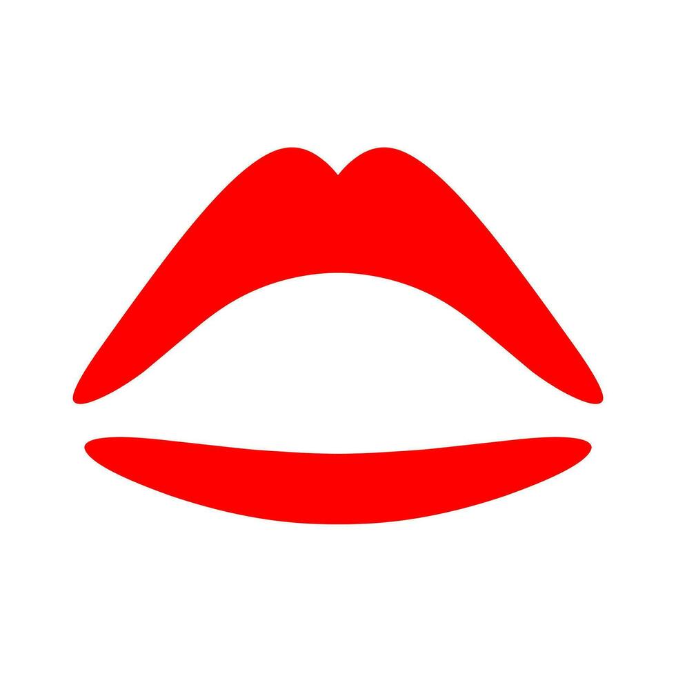 sexy rouge femelle lèvres sur une blanc Contexte. audacieux lèvres sont génial pour baiser et l'amour logos. vecteur illustration