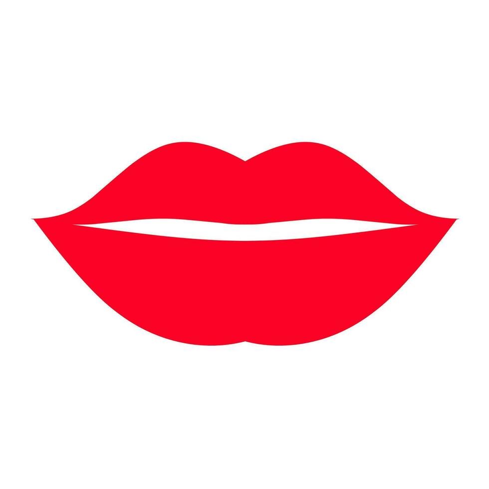 sexy rouge lèvres sur blanc Contexte. femme lèvres. audacieux lèvres sont génial pour l'amour logos. vecteur