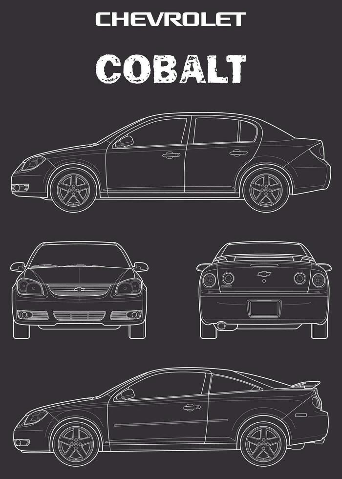 2006 Chevrolet cobalt voiture plan vecteur
