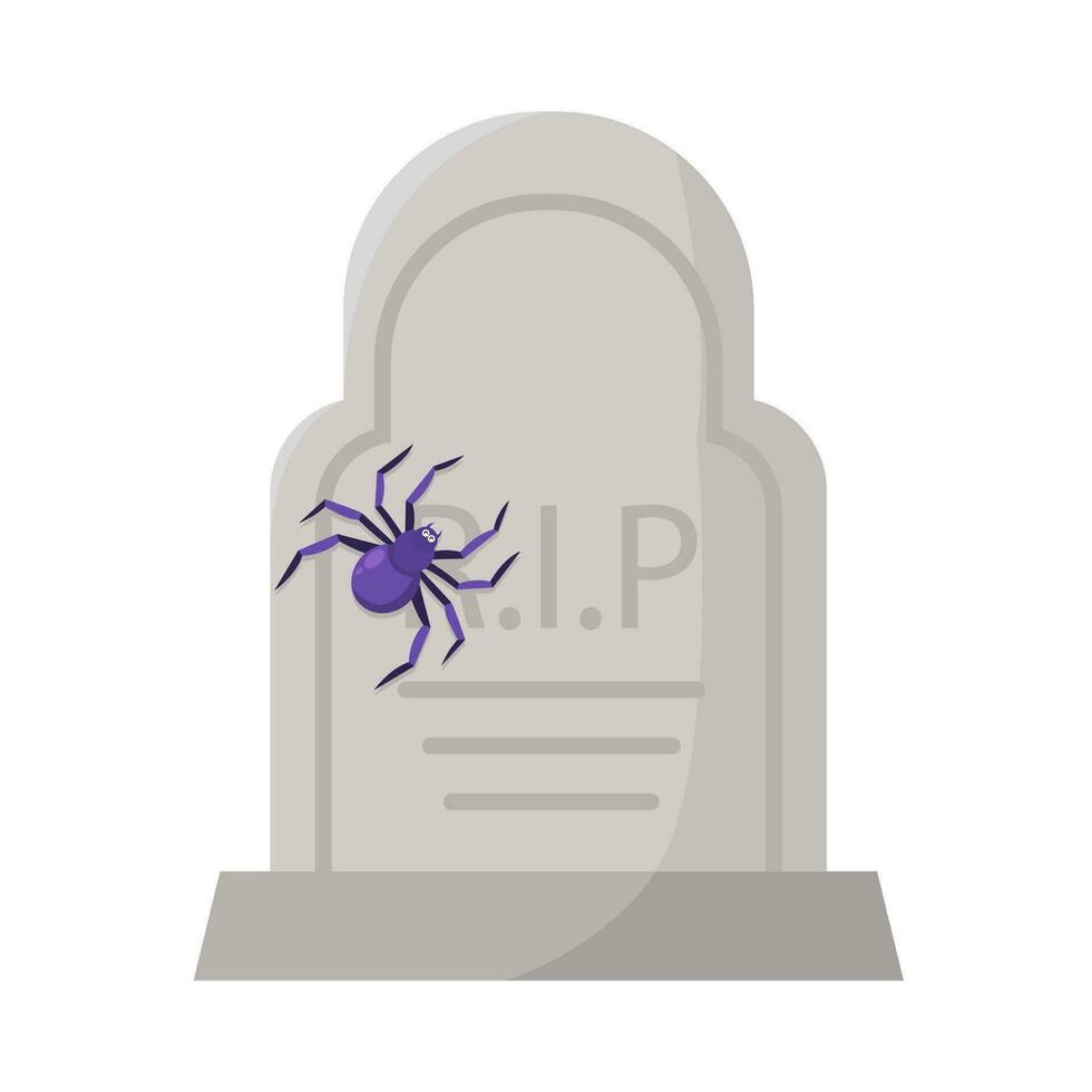 araignée dans pierre tombale illustration vecteur