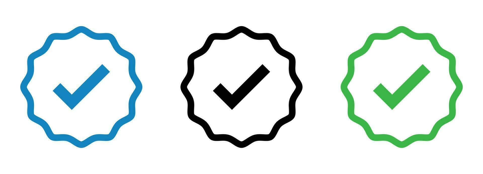 vérifié social médias badge Icônes ensemble - symboles pour authenticité et confiance vecteur