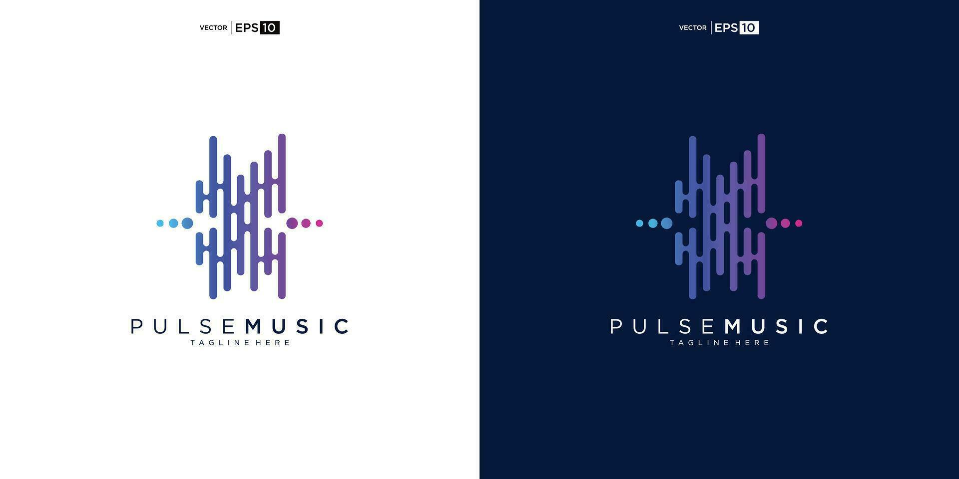 impulsion la musique joueur logo élément. logo modèle électronique musique, égaliseur, magasin, l'audio vague logo conception concept. vecteur