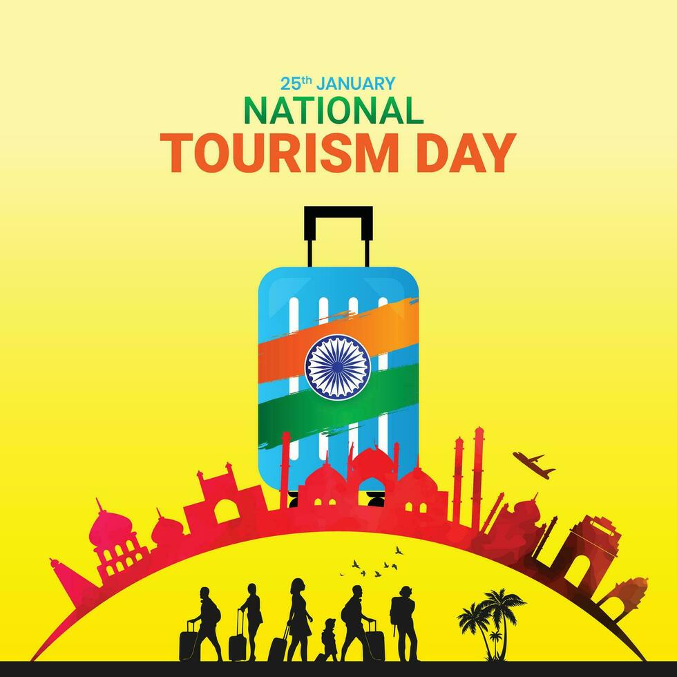modifiable vecteur des illustrations de nationale tourisme journée pouvez être utilisé pour bannières, affiches, social médias, et impression médias.