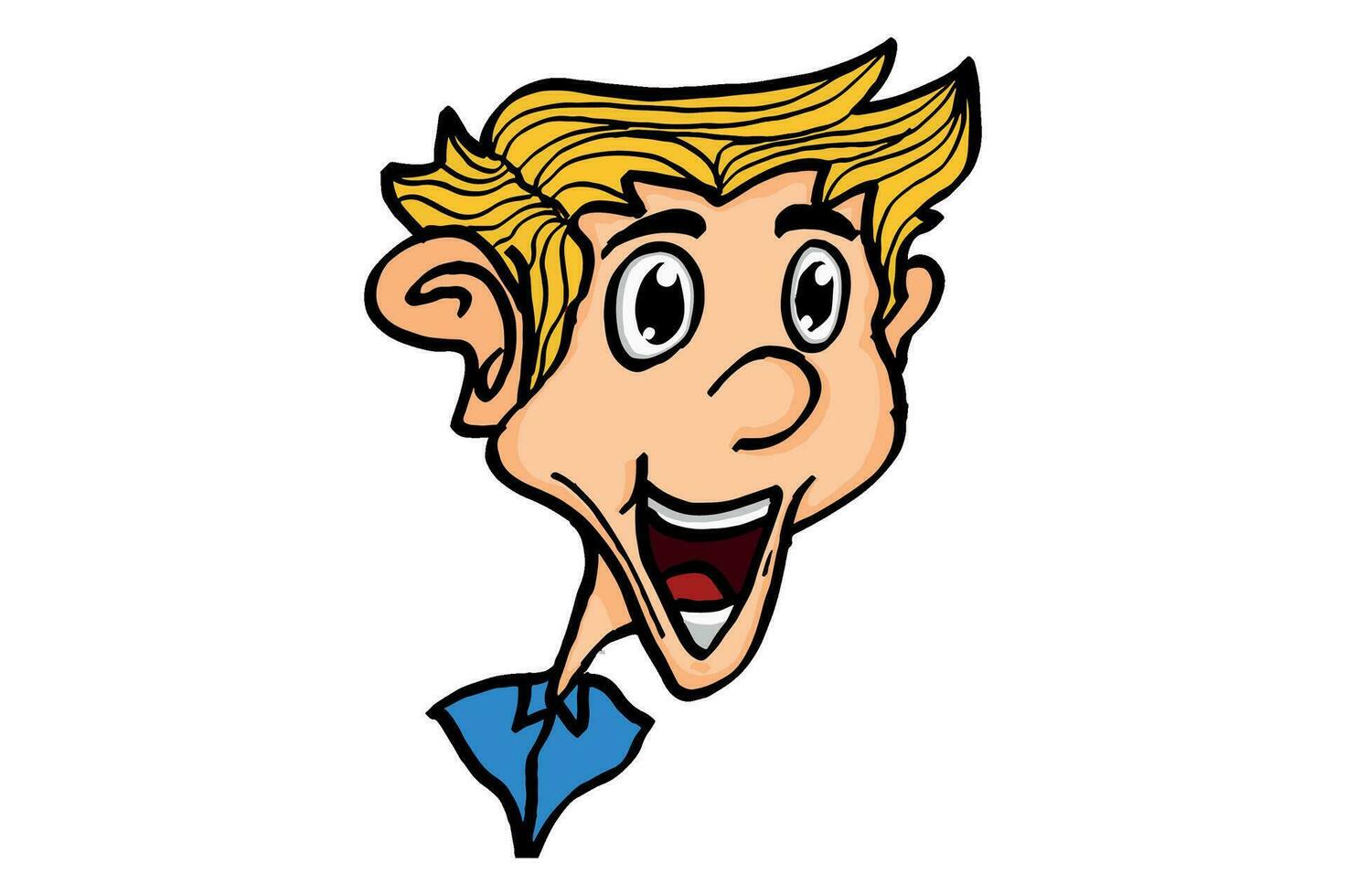 souriant blond homme caricature dessin animé personnages vecteur