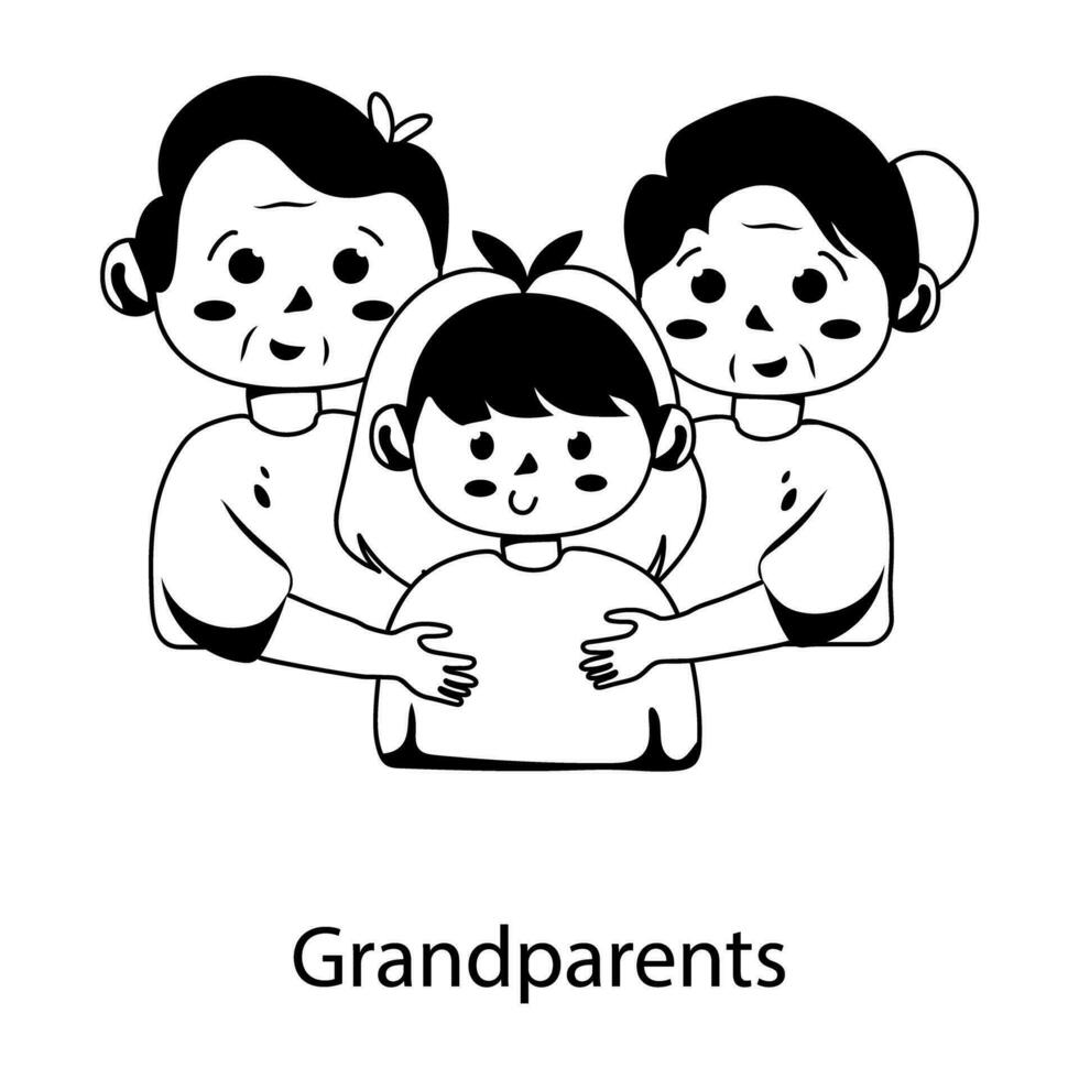 branché grands-parents concepts vecteur