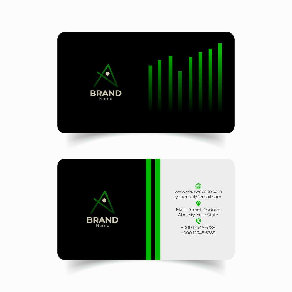 professionnel noir et vert affaires carte conception vecteur