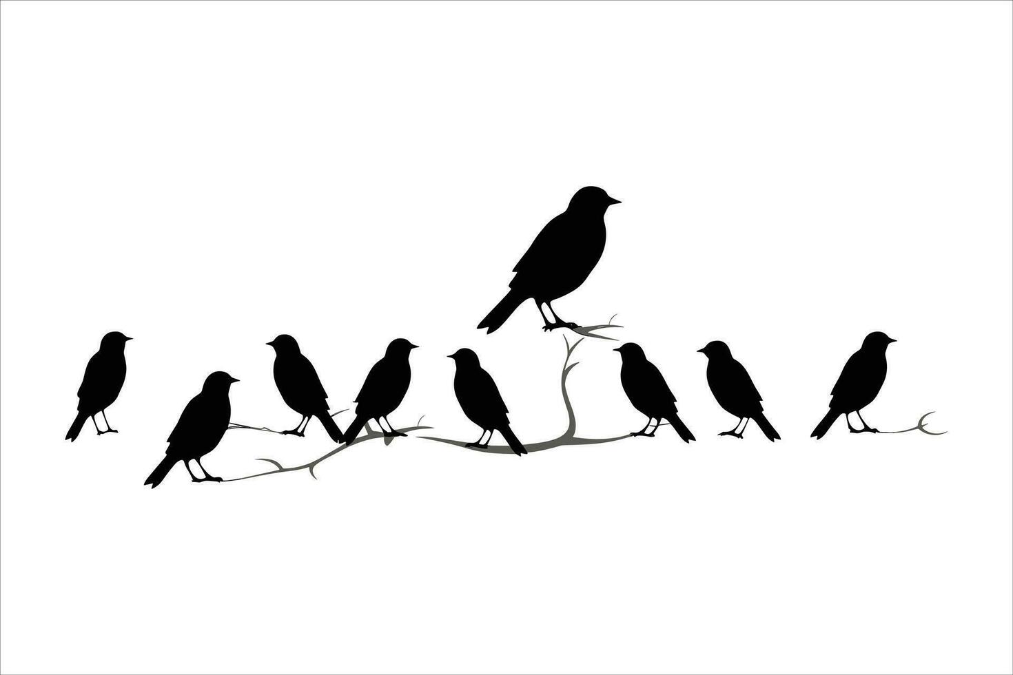 corbeau séance vecteur silhouette isolé impression vectorielle