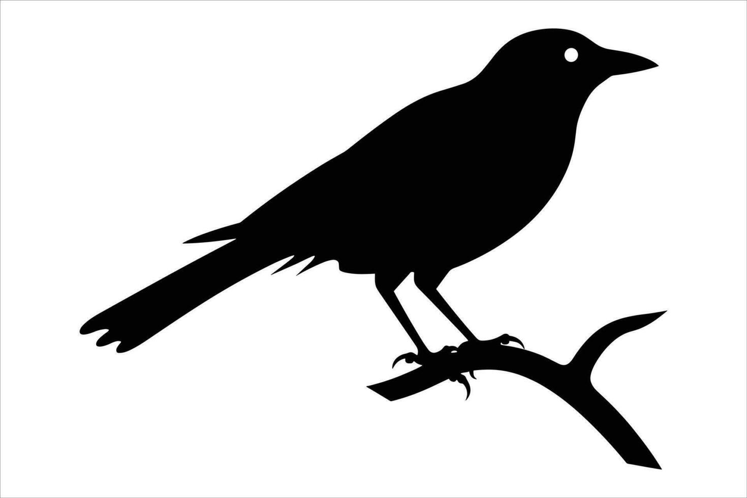 corbeau séance vecteur silhouette isolé impression vectorielle