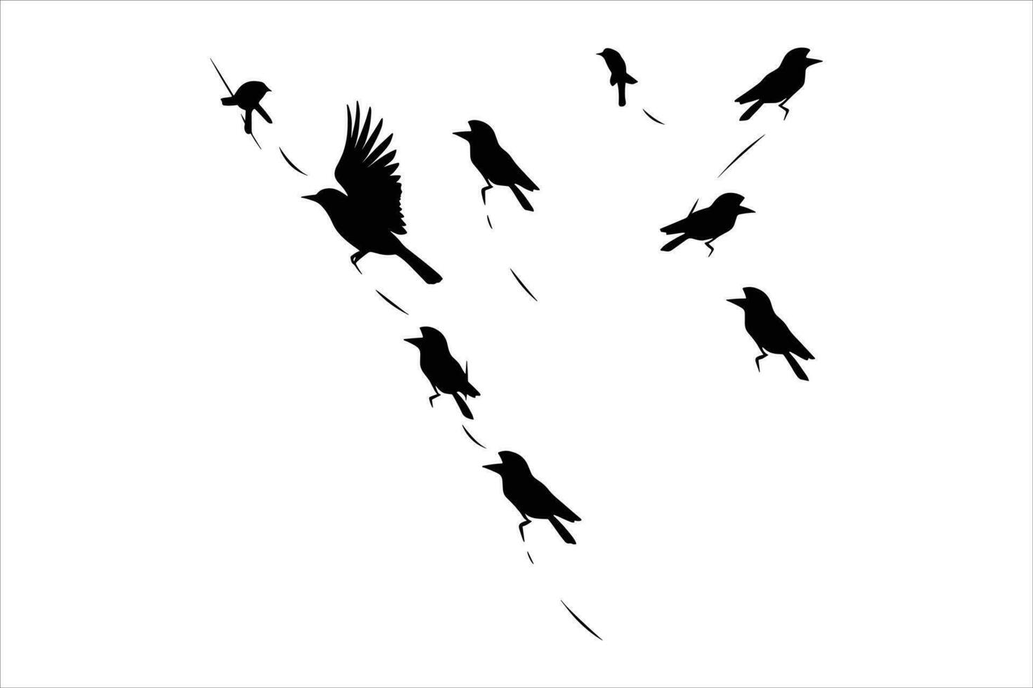 corbeau séance vecteur silhouette isolé impression vectorielle