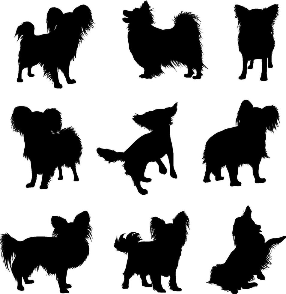 papillon chien animal silhouette vecteur