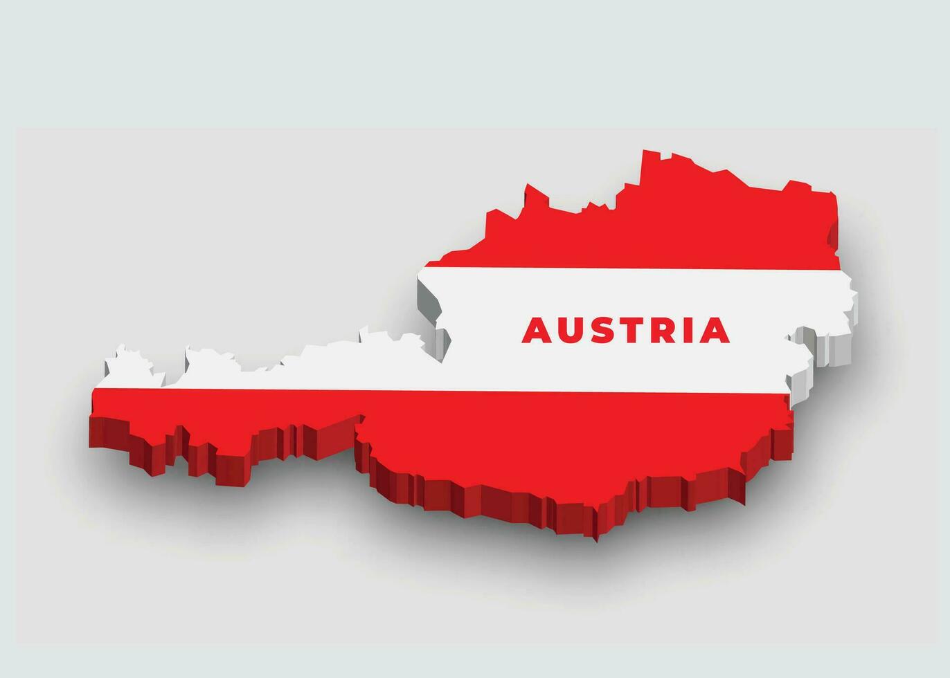 L'Autriche 3d drapeau carte vecteur