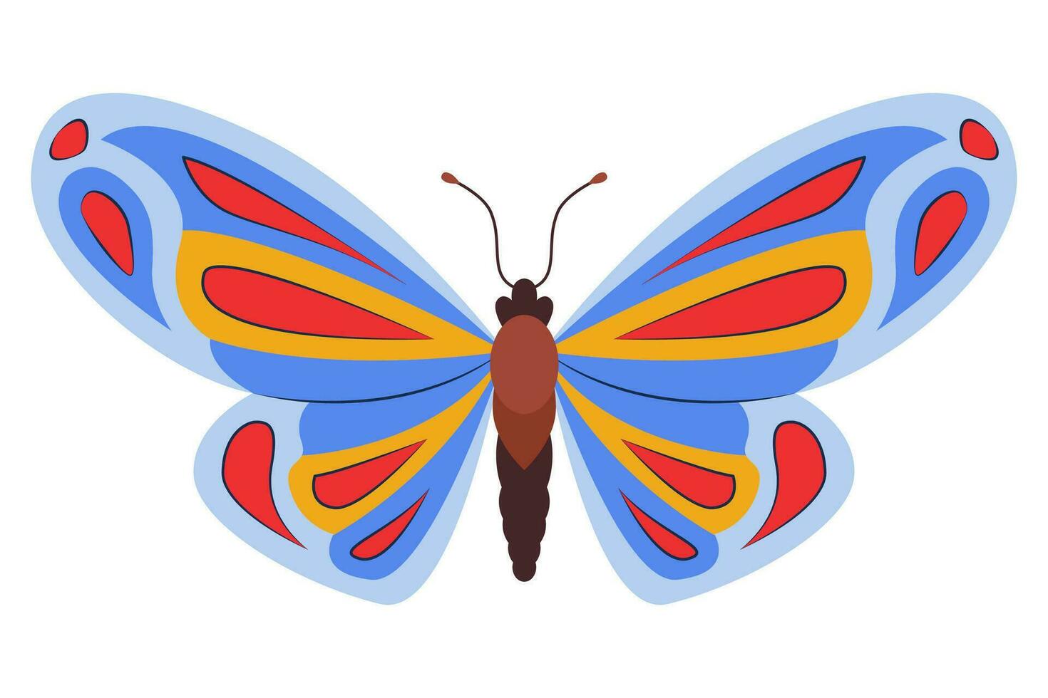 coloré papillon icône logo isolé. magnifique papillon illustration vecteur