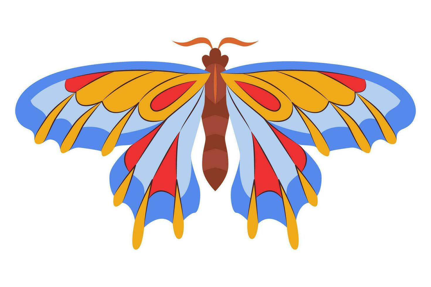 coloré papillon icône logo isolé. magnifique papillon illustration vecteur