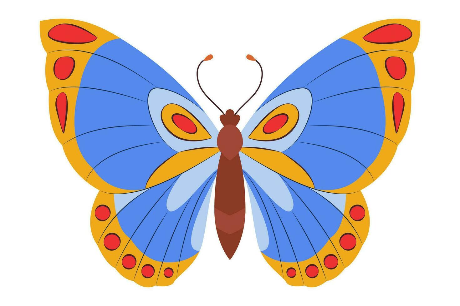 coloré papillon icône logo isolé. magnifique papillon illustration vecteur