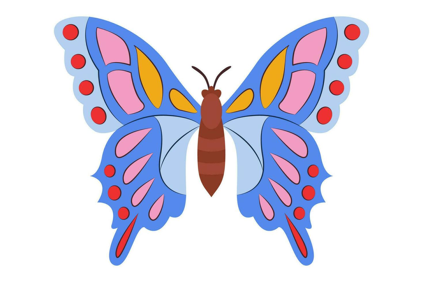 coloré papillon icône logo isolé. magnifique papillon illustration vecteur