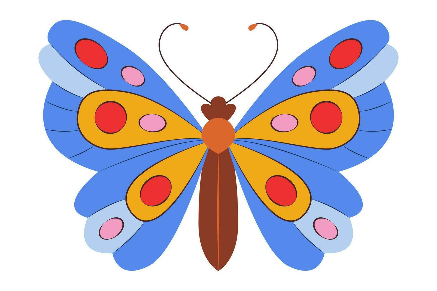 coloré papillon icône logo isolé. magnifique papillon illustration vecteur