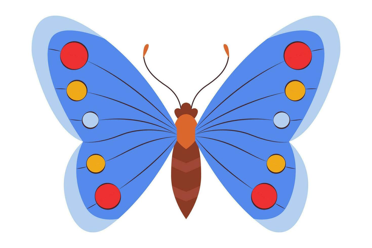 coloré papillon icône logo isolé. magnifique papillon illustration vecteur