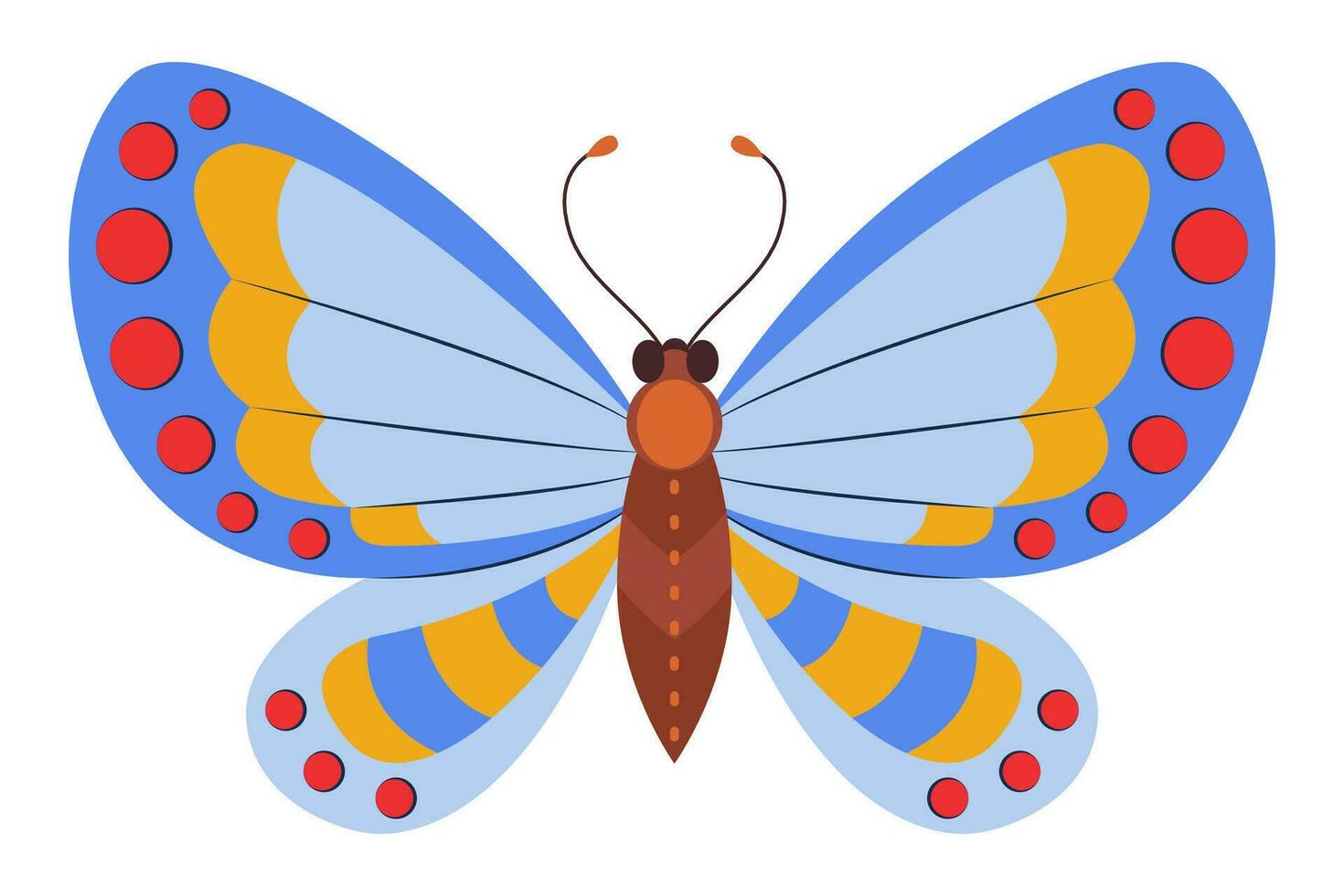 coloré papillon icône logo isolé. magnifique papillon illustration vecteur