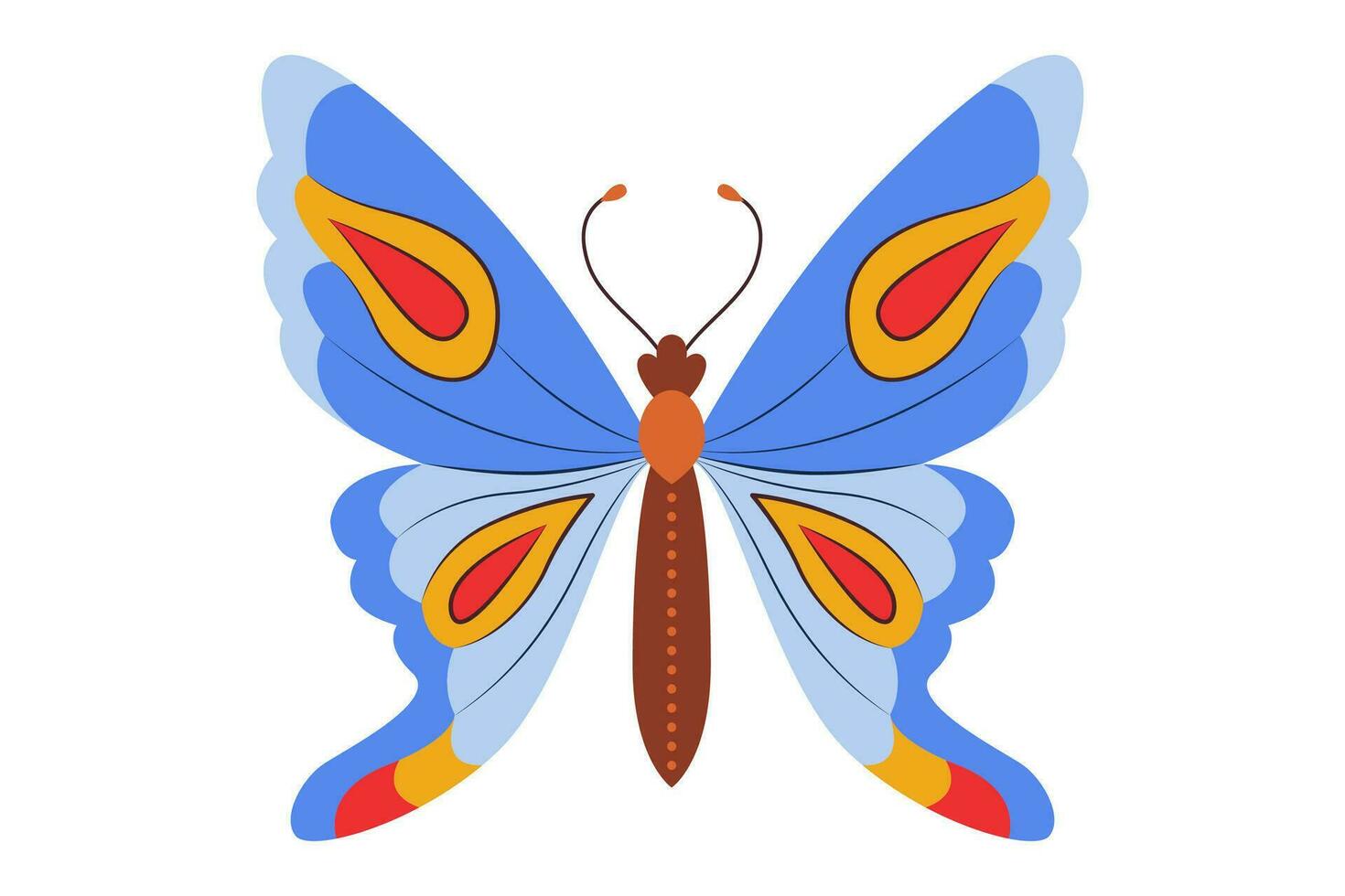 coloré papillon icône logo isolé. magnifique papillon illustration vecteur