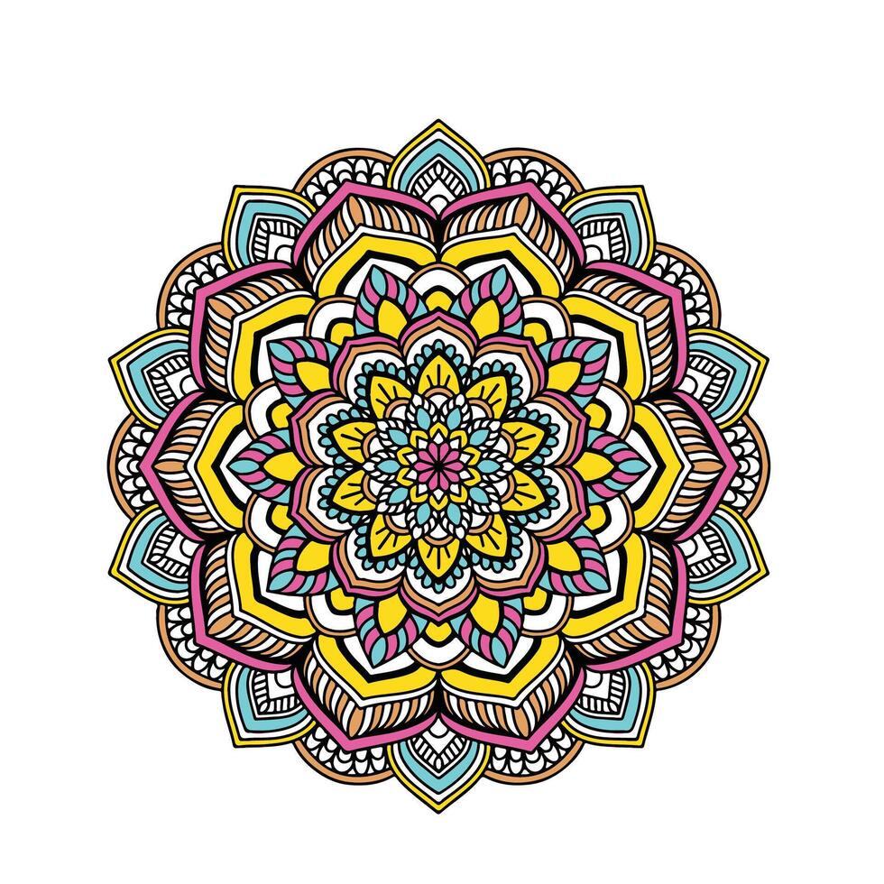 mandala ligne Cadre Contexte vecteur