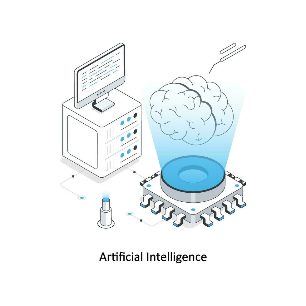 artificiel intelligence isométrique Stock illustration. eps fichier vecteur