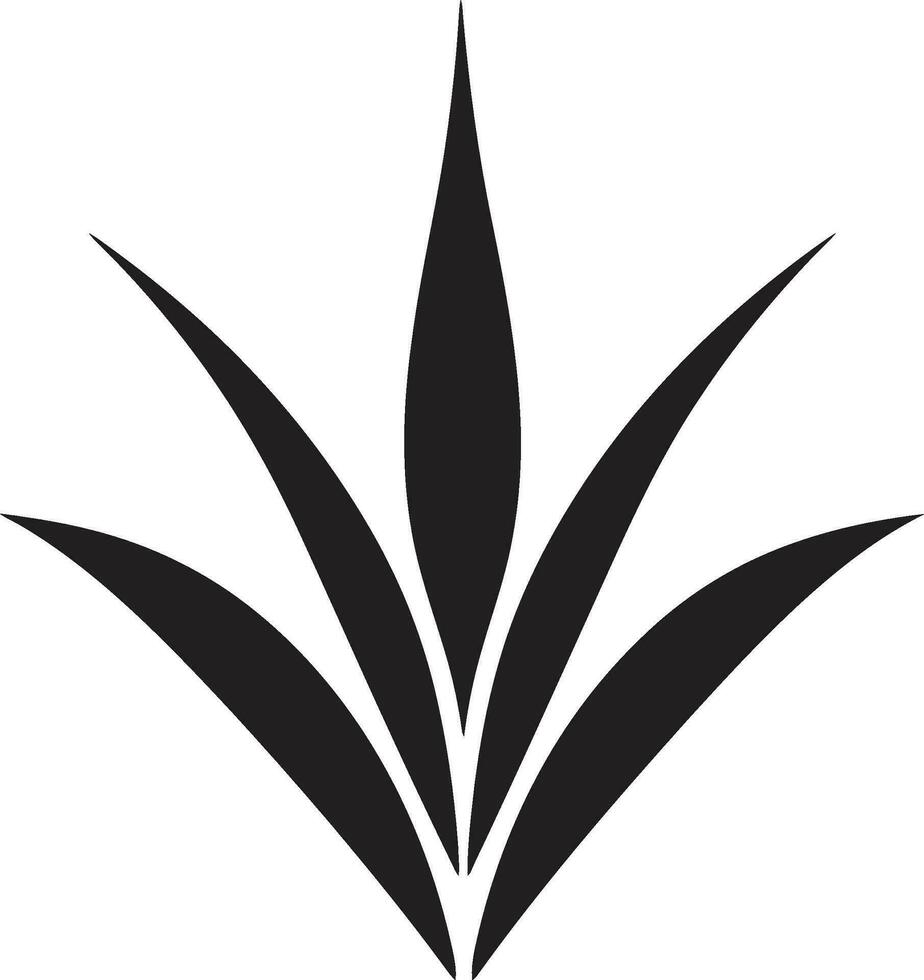 biologique oasis aloès Vera noir logo symbole la nature s toucher vecteur aloès plante noir emblème