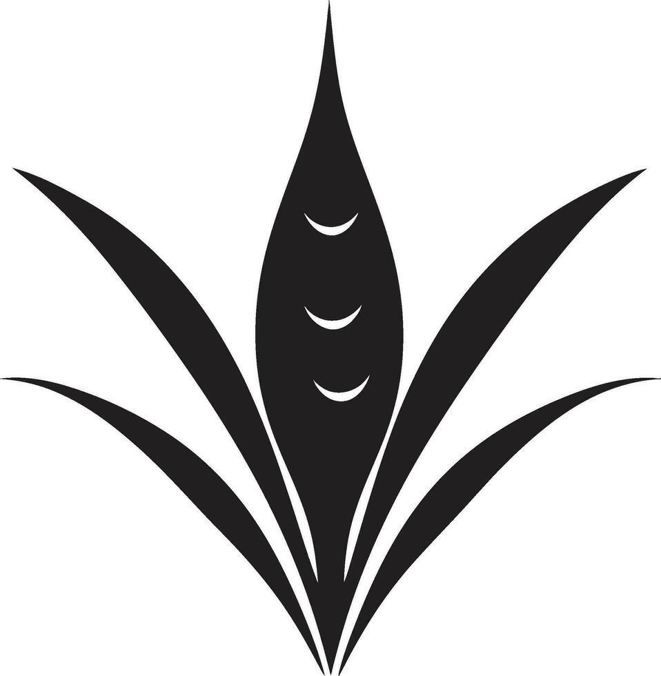 biologique aura aloès Vera vecteur emblème la nature s renouvellement noir aloès plante logo