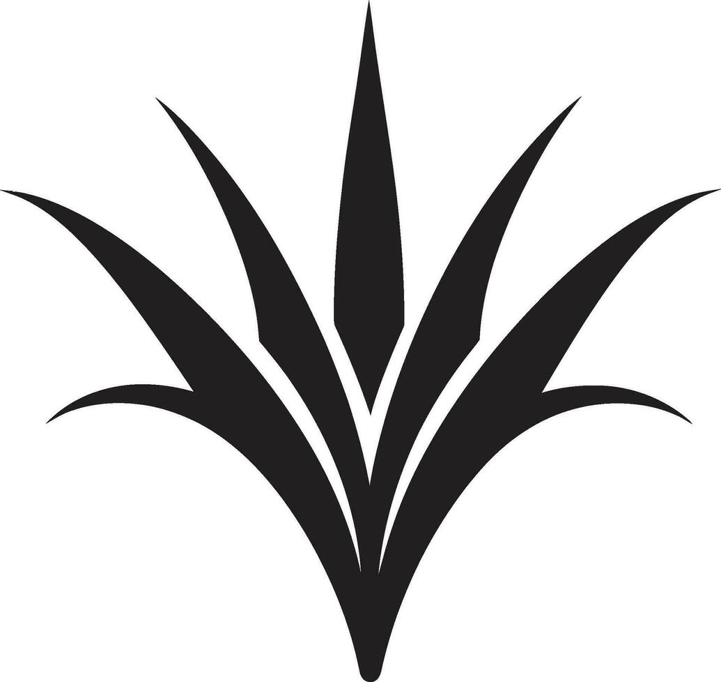 biologique fraîcheur aloès vecteur emblème dans noir Naturel guérison aloès Vera noir logo icône