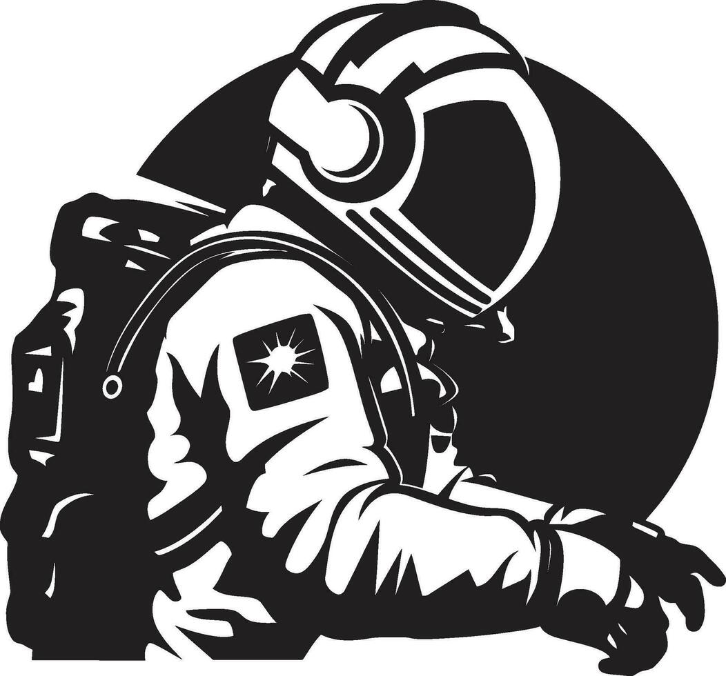 interstellaire éclaireur astronaute casque icône orbital aventurier vecteur astronaute symbole