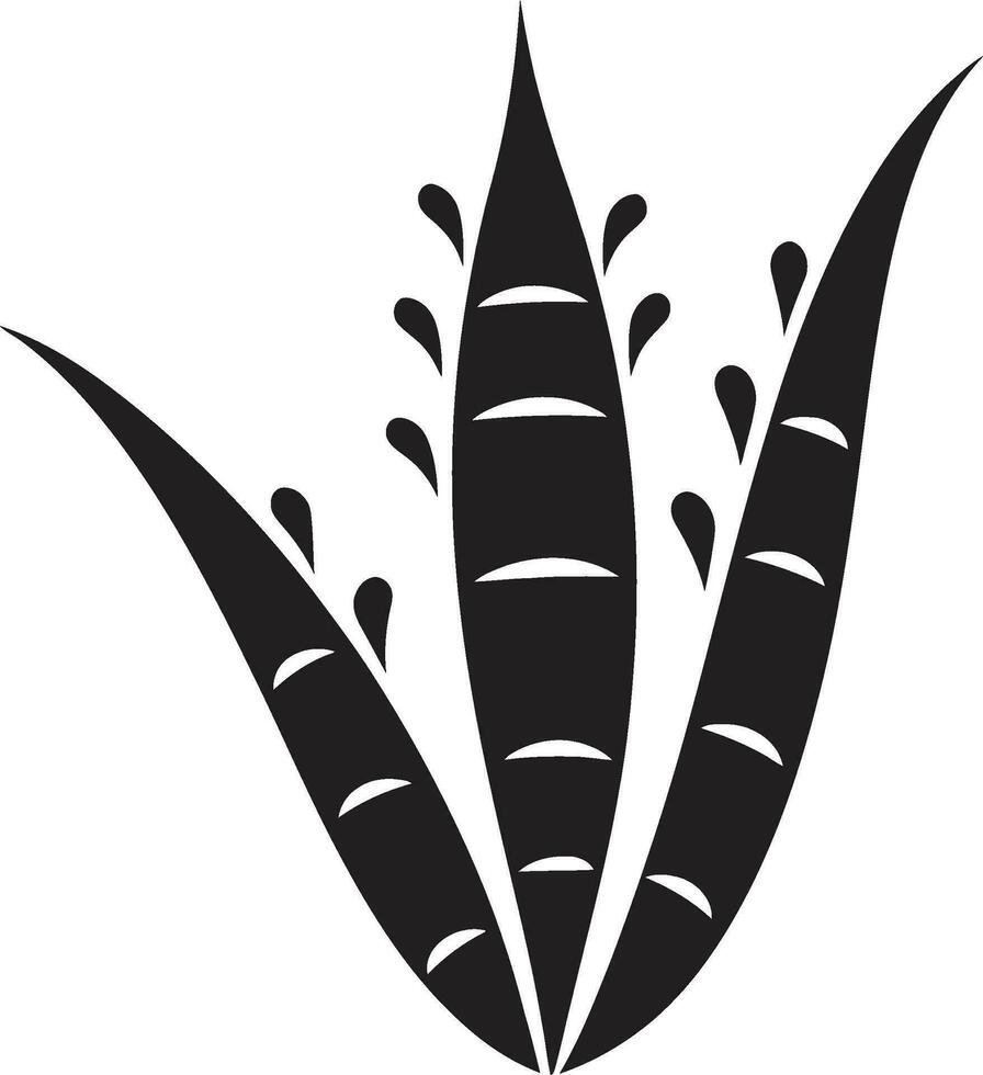 vert éclat vecteur aloès plante emblème biologique sérénité noir aloès vecteur logo