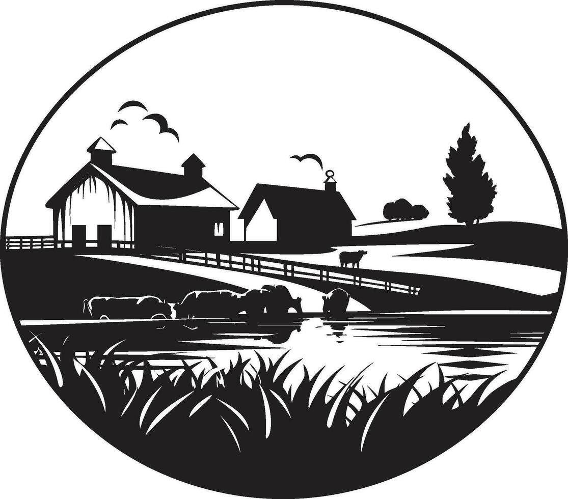 rustique battre en retraite noir vecteur logo pour fermes des champs de croissance agricole ferme vecteur logo
