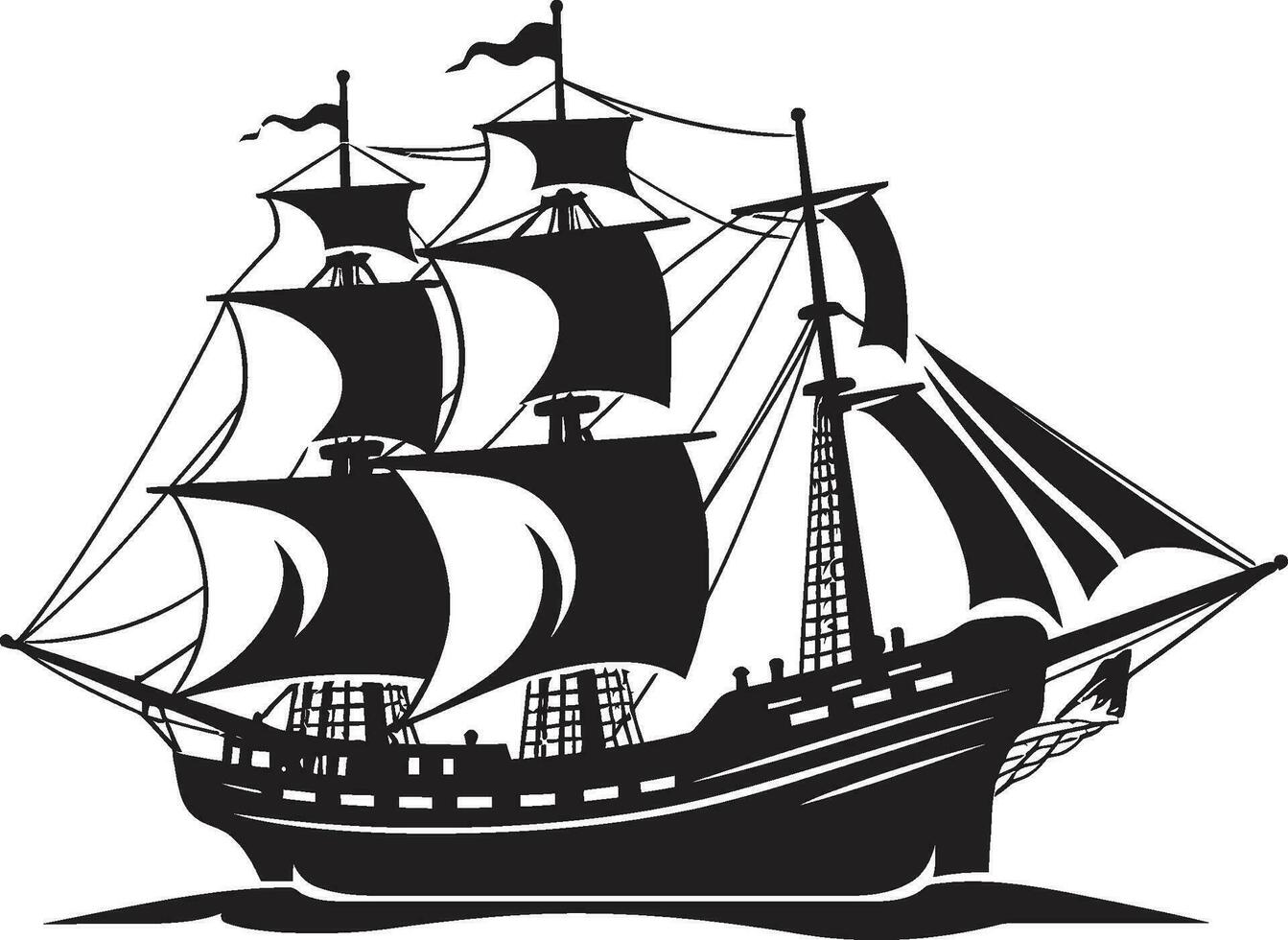 antique marin vecteur ancien navire historique odyssée noir navire icône conception