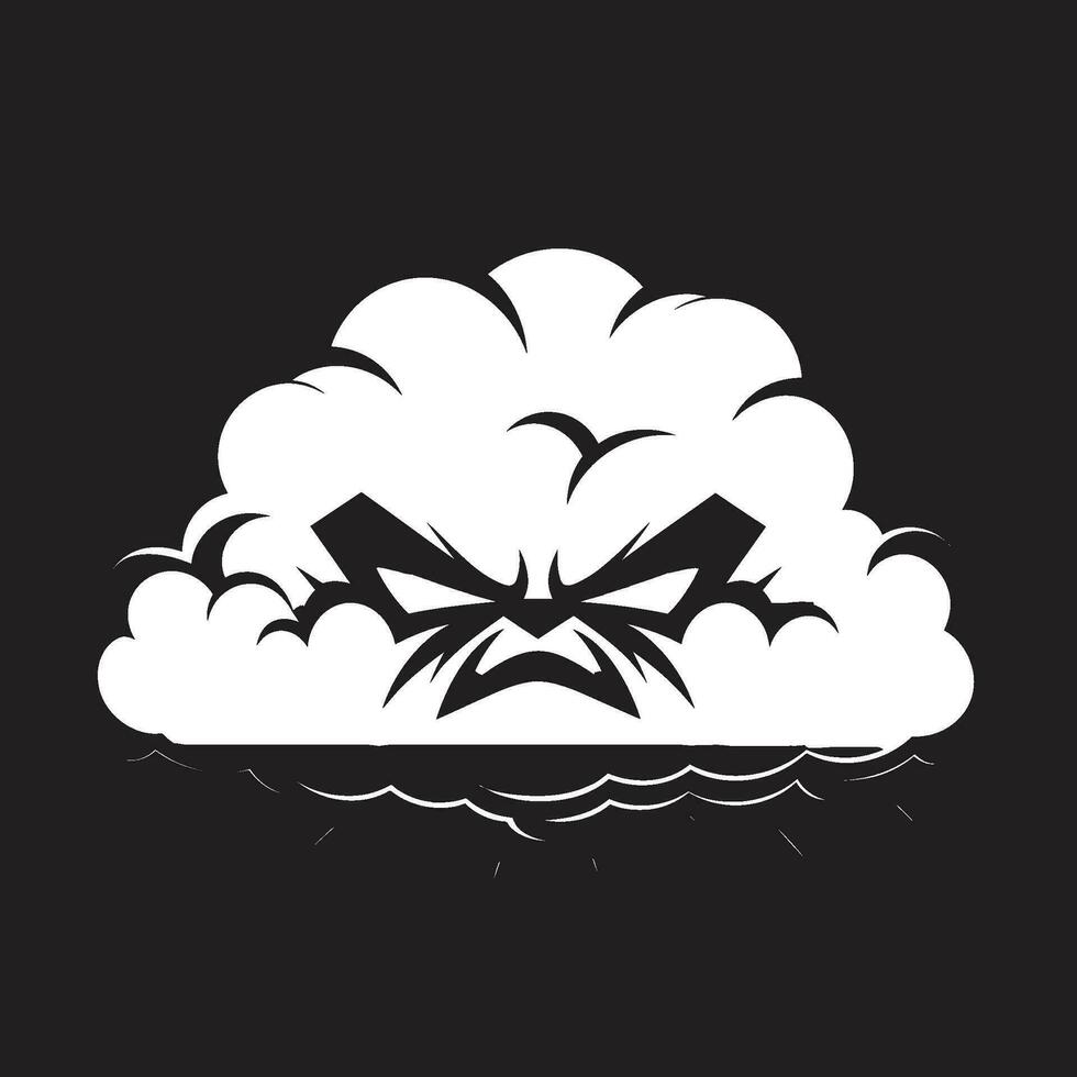 orageux nimbus dessin animé nuage noir emblème courroucé fureur en colère vecteur nuage icône