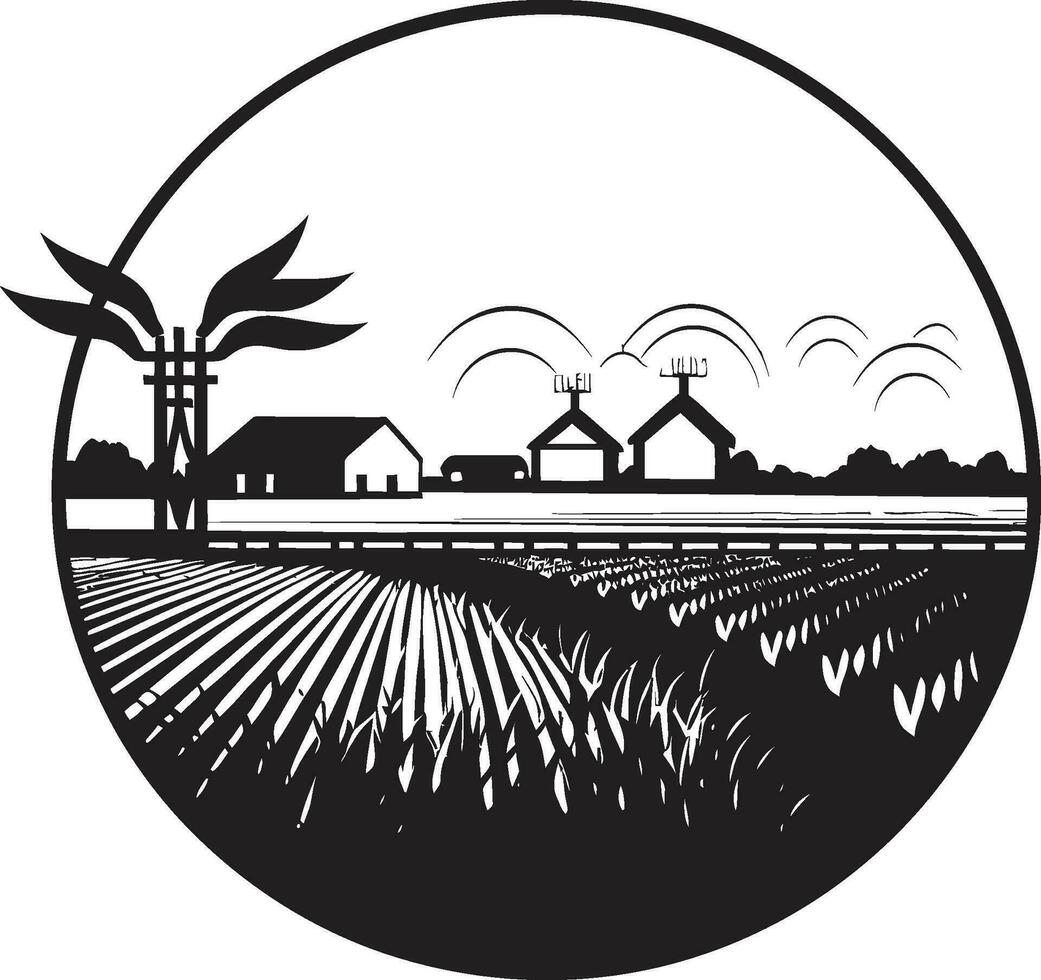 rustique sanctuaire noir vecteur logo pour pays vivant campagne oasis agricole ferme icône