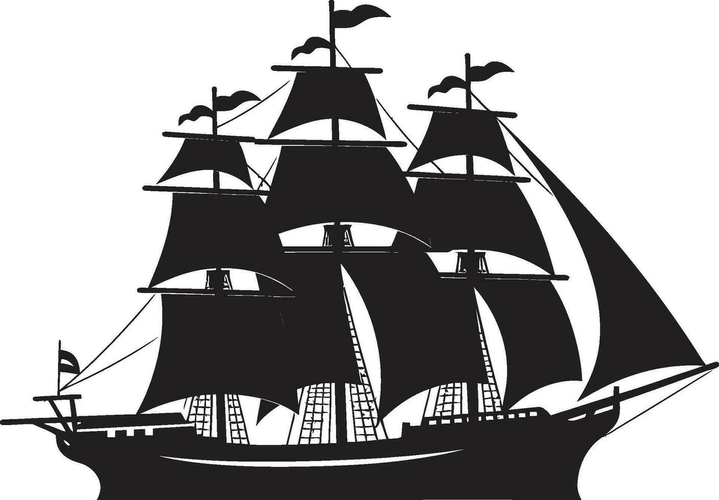 ancien marin ancien navire emblème vieilli navire noir navire logo icône vecteur