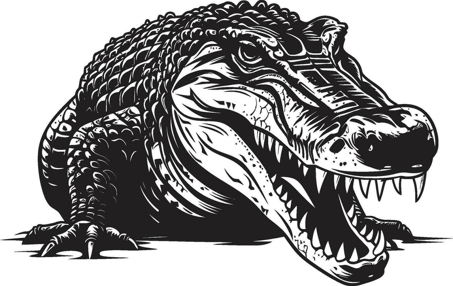 lisse majesté vecteur alligator emblème reptilien prédateur noir alligator logo