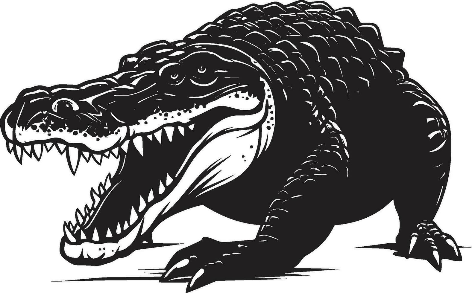 rivière s majesté noir alligator logo féroce chasseur alligator vecteur icône conception