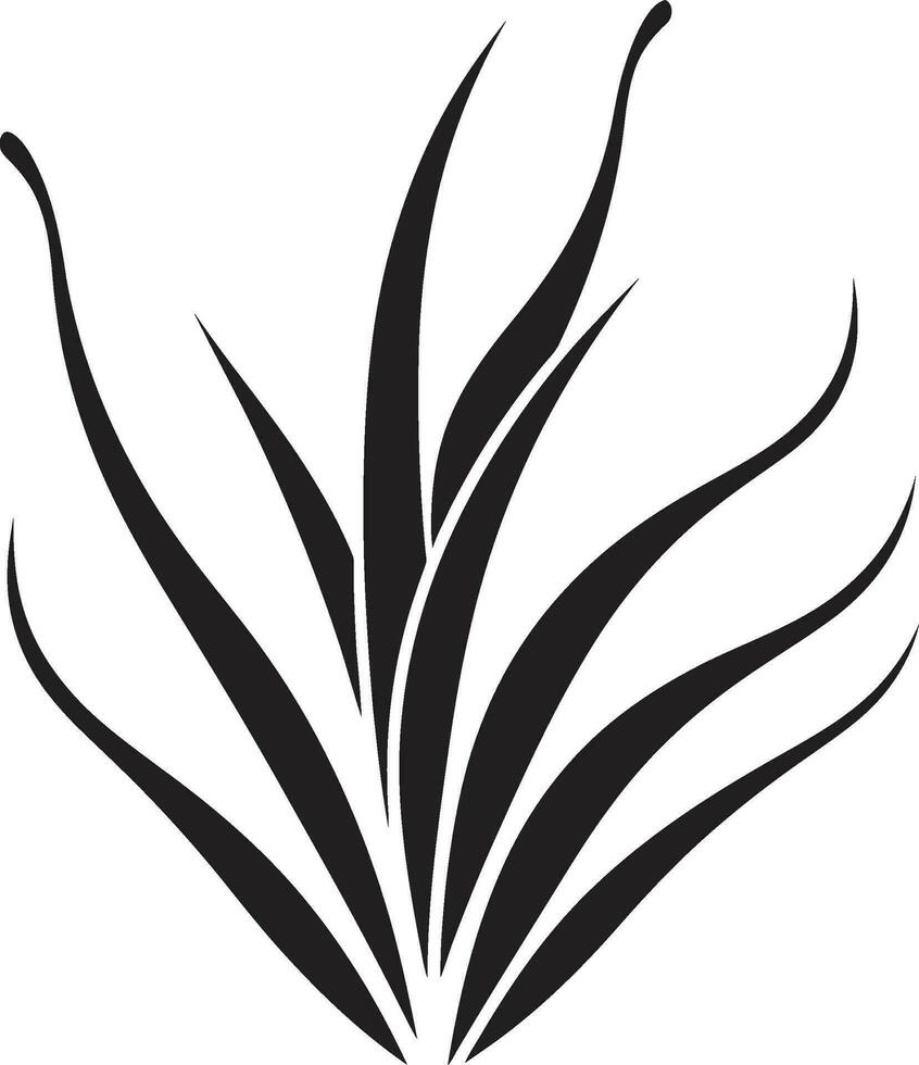 botanique aura aloès Vera noir logo symbole guérison toucher vecteur aloès plante dans noir
