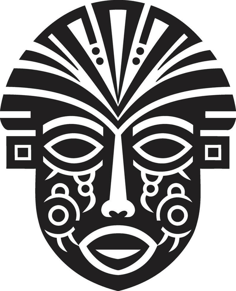 ancestral fils vecteur tribal logo ritualiste impression noir tribal masque