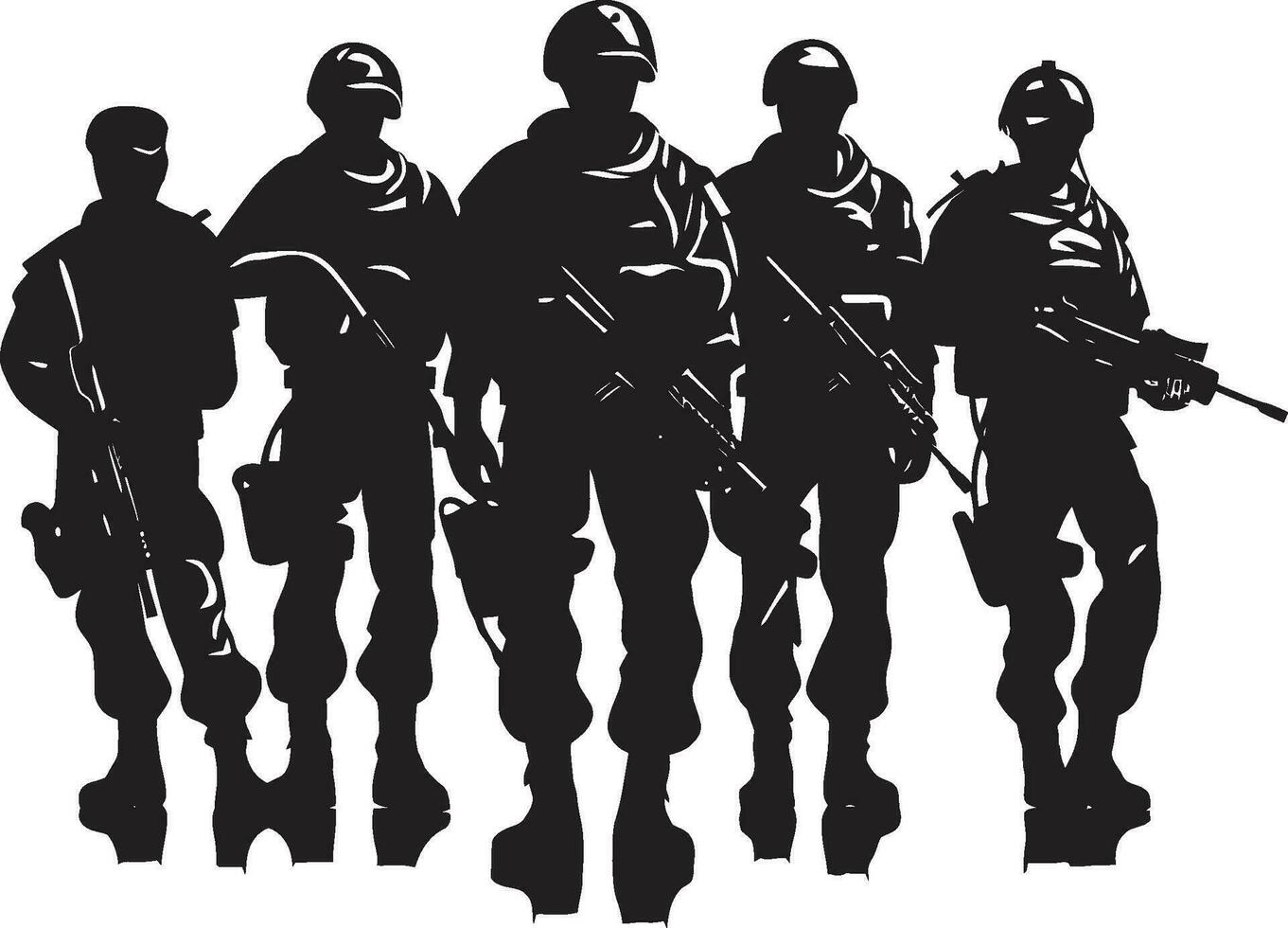 stratégique bataillon armé les forces noir emblème tactique la défense corps vecteur armée groupe logo