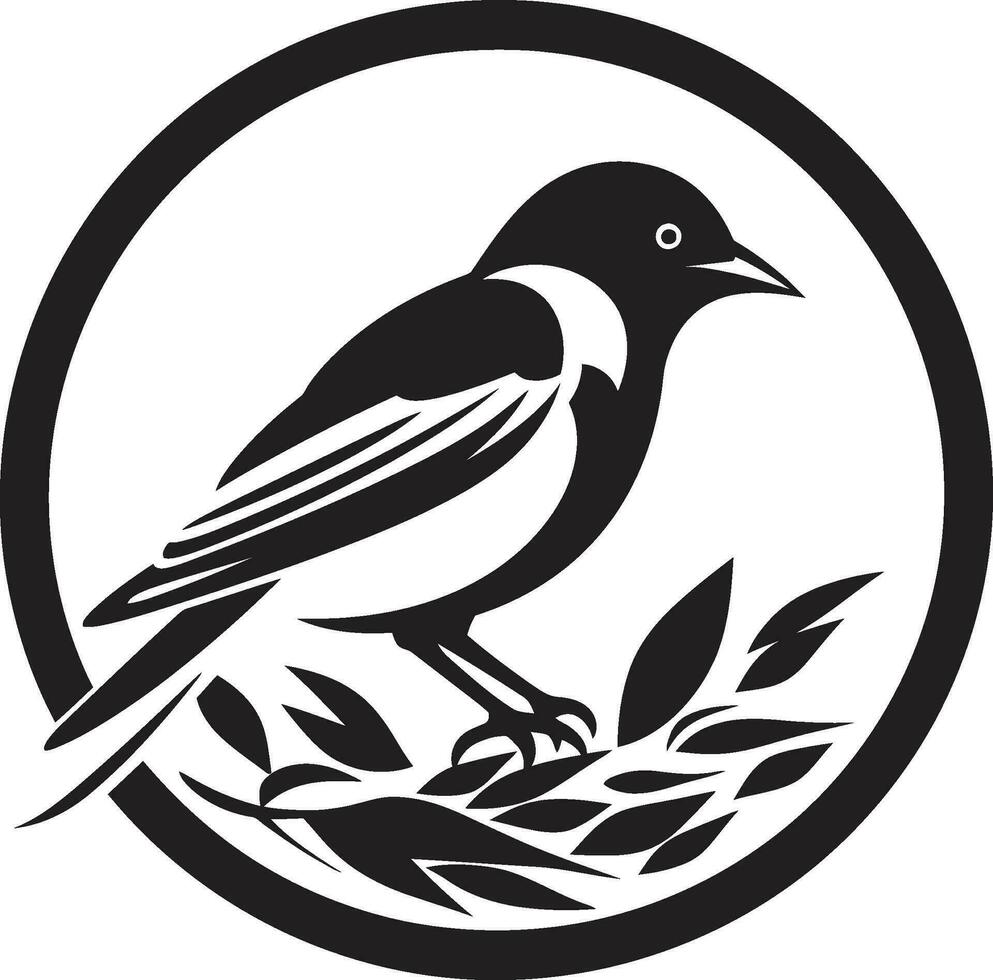 nid créateur noir oiseau emblème aviaire assembleur vecteur nid conception