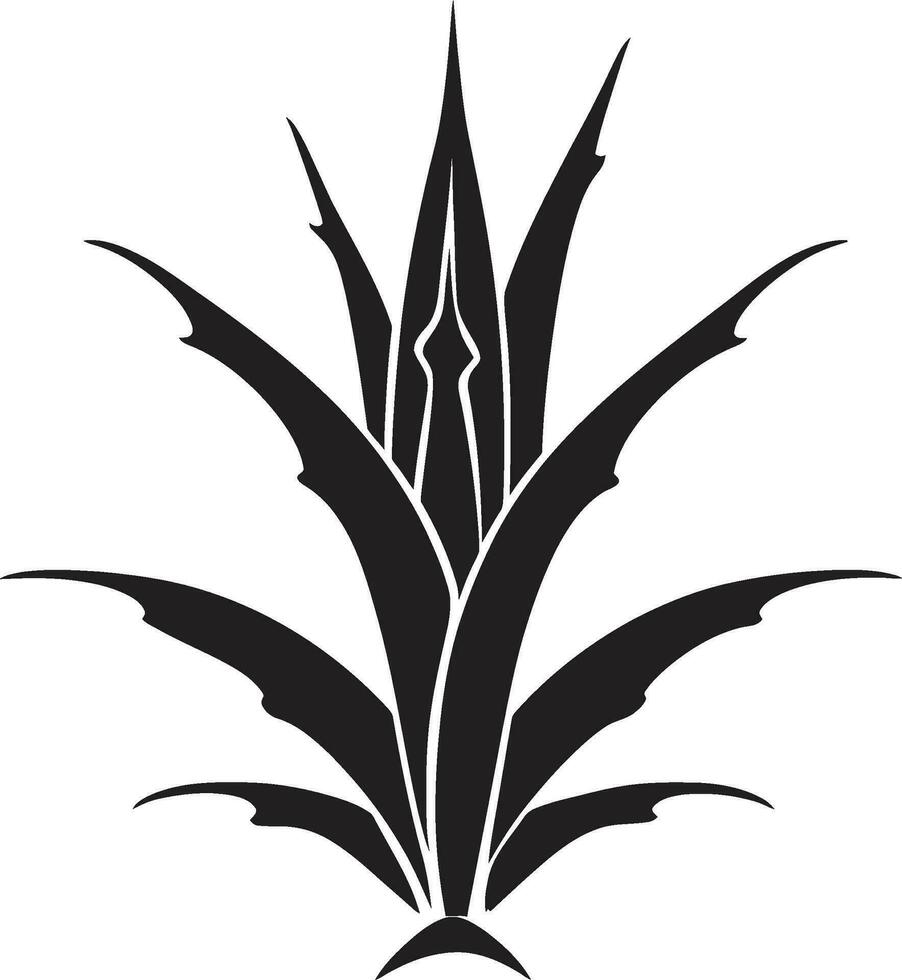 feuillu oasis vecteur aloès plante dans noir à base de plantes sérénité noir aloès vecteur emblème