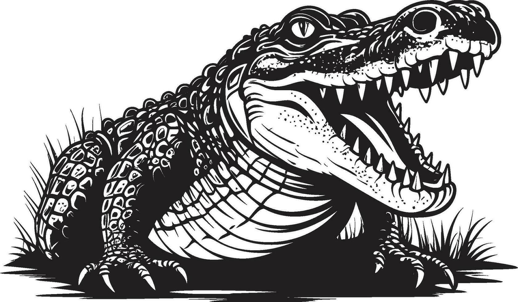 mystique monarque alligator vecteur emblème rivière s prédateur noir alligator logo